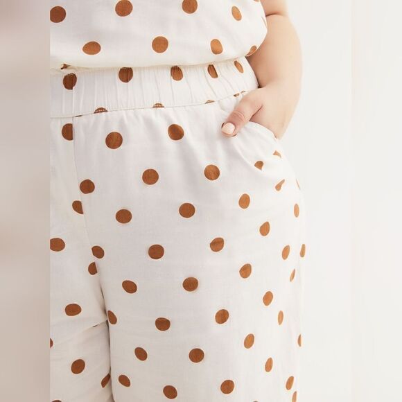 New With Tag Penningtons Size 5X Dotted Linen‎ Blend Wide-Leg Pull-On Pant - Picture 3 of 12